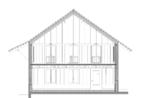 Bâtiment en pisé coupe