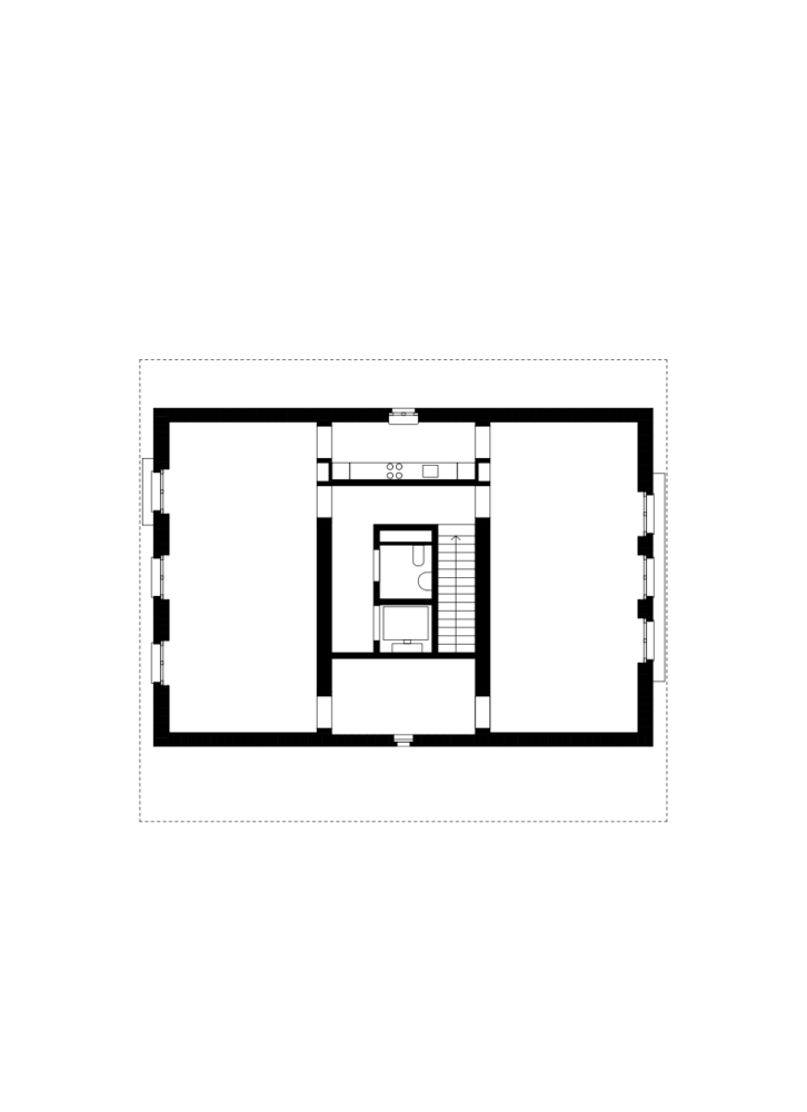 Bâtiment en pisé plan