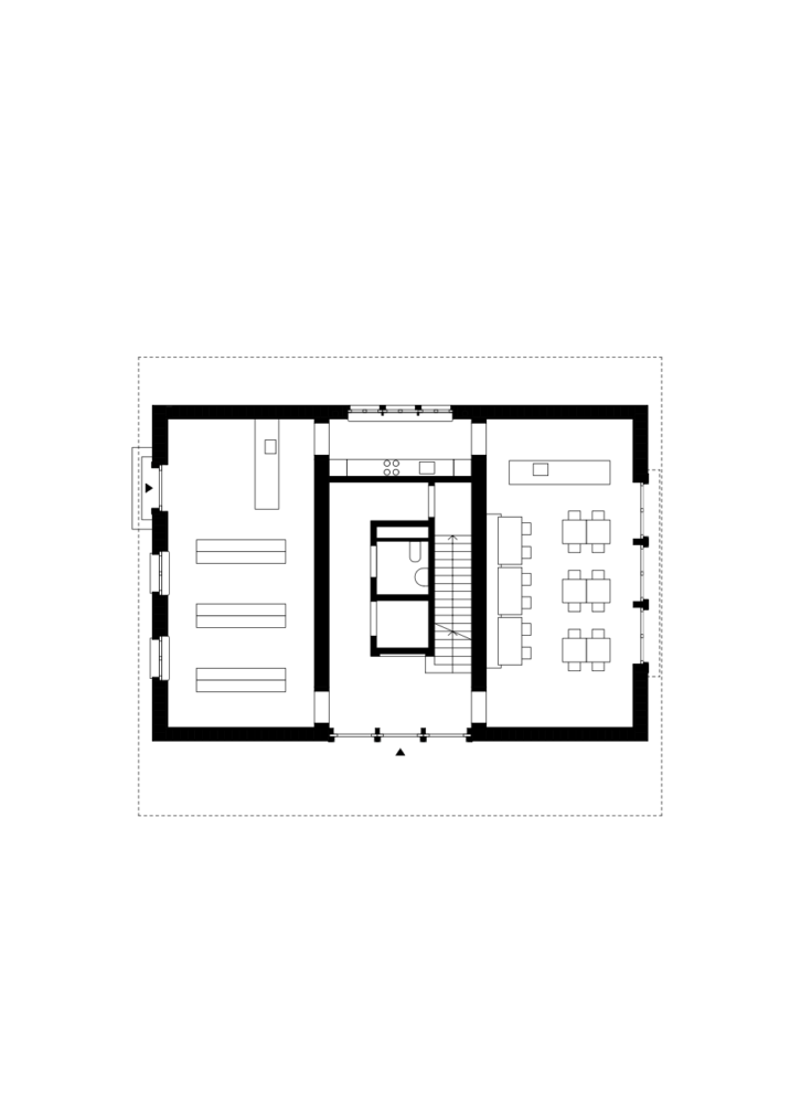 Bâtiment en pisé plan
