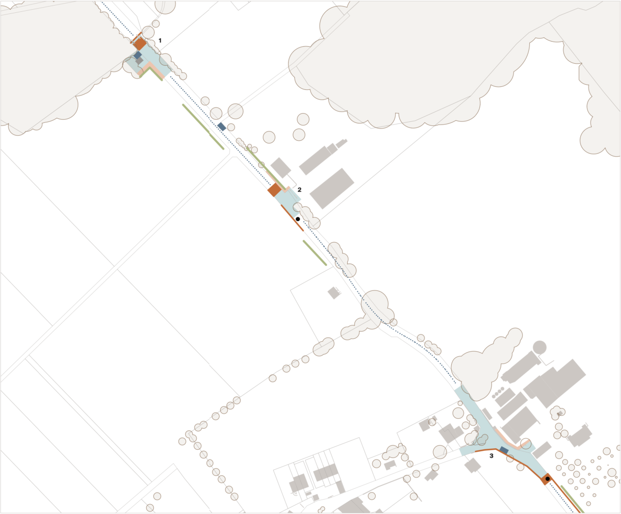 Plan des interventions - Route de Prevessin - architecture du paysage