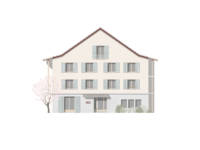 Façade bâtiment - Quartier d'habitation de coopérative à Presinge