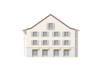 Façade bâtiment - Quartier d'habitation de coopérative à Presinge