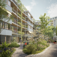 Vue extérieur - 2ème prix - Transformation et surélévation à Genève, Gourgas