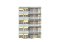 Façade détail - 2ème prix - Transformation et surélévation à Genève, Gourgas
