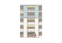 Façade détail - 2ème prix - Transformation et surélévation à Genève, Gourgas