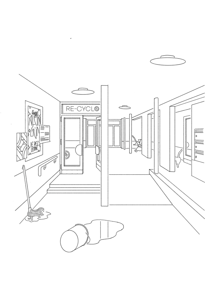 Croquis général - 2ème prix - Transformation et surélévation à Genève, Gourgas