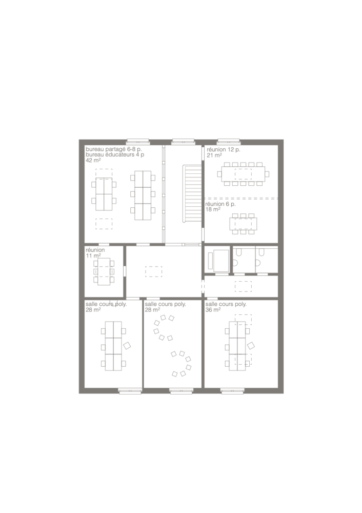 Plan typologie - Transformation et rénovation du site de Malagny, dit “L’Essarde” apaar