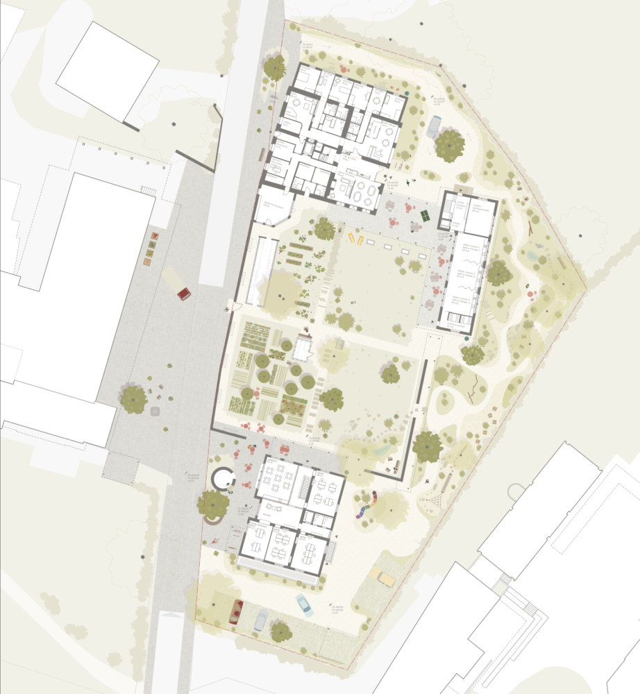 Plan de rez-de-chaussée - Transformation et rénovation du site de Malagny, dit “L’Essarde” apaar
