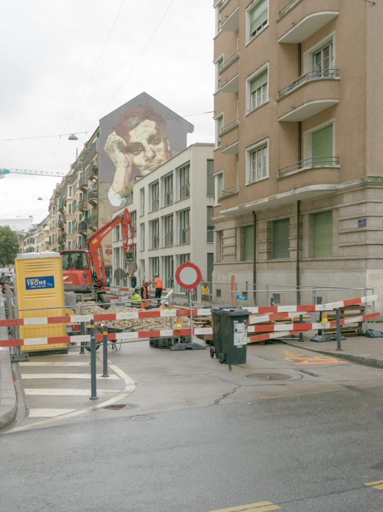 Chantier d'arborisation au Paquis, genève
