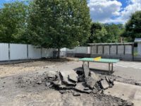 Chantier de végétalisation d'un préau à Chêne-Bougeries