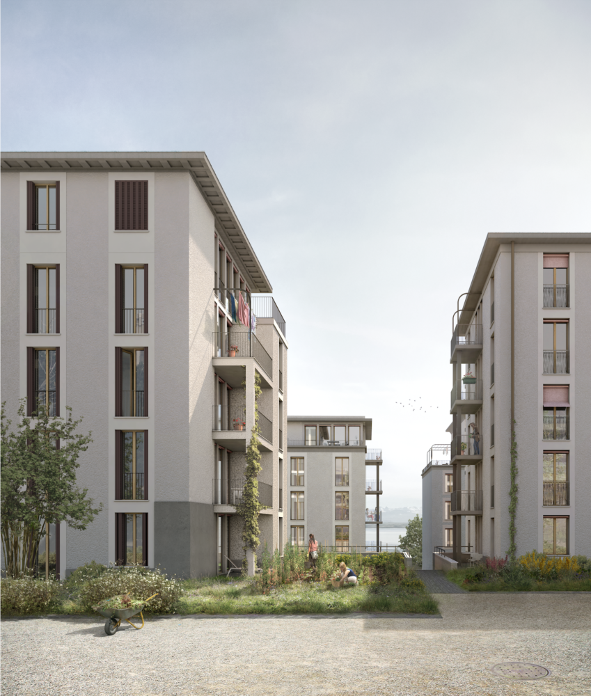 Vue extérieur quartier d'habitation beauregard neuchâtel