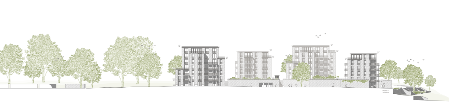 Façade quartier d'habitation beauregard neuchâtel