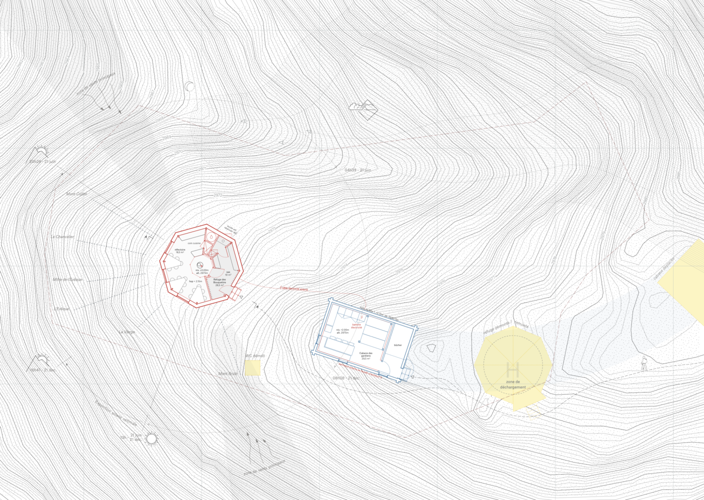 Plan de site refuge des bouquetins