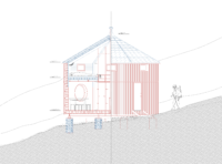 Coupe constructif refuge des bouquetins