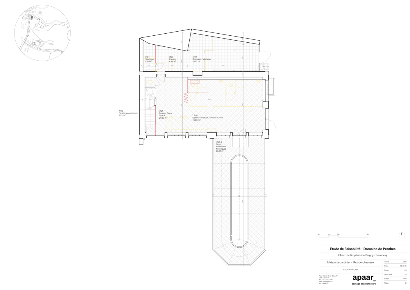 Penthes - Maison du jardinier - RDC 1:100