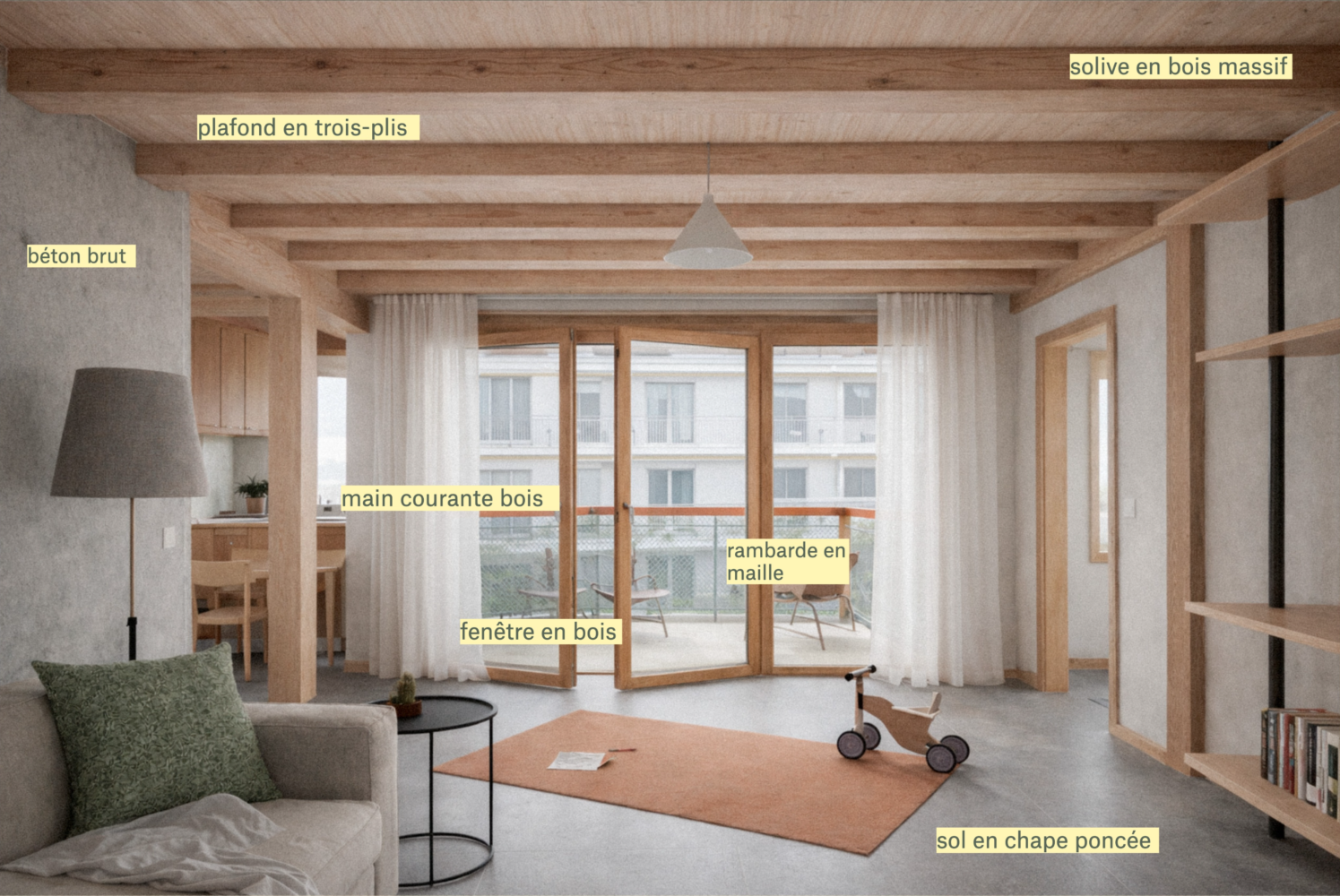 Vue intérieur - Quartier d'habitation de coopérative à Presinge