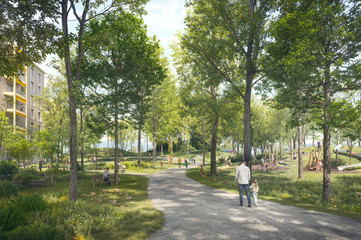 Visualisation du parc Les Petites Prairies de Nyon