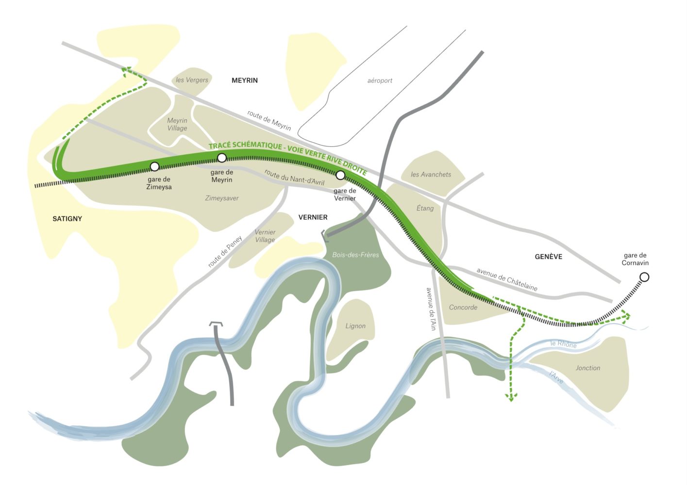 schéma vert voie verte rive droite APAAR