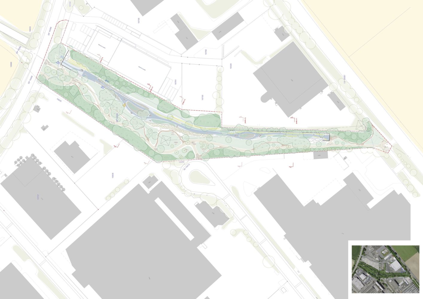 Renaturation du Nant d'Avril, plan projet